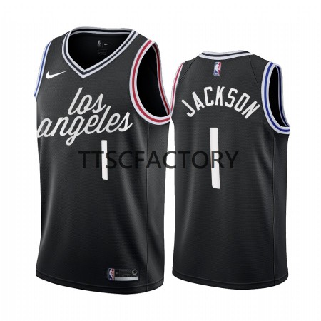 Maglia NBA Los Angeles Clippers Reggie Jackson 1 Nike 2022-23 City Edition Nero Swingman - Uomo
